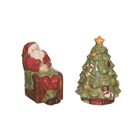 Classic Santa Tree Salt & Pepper Shaker Set