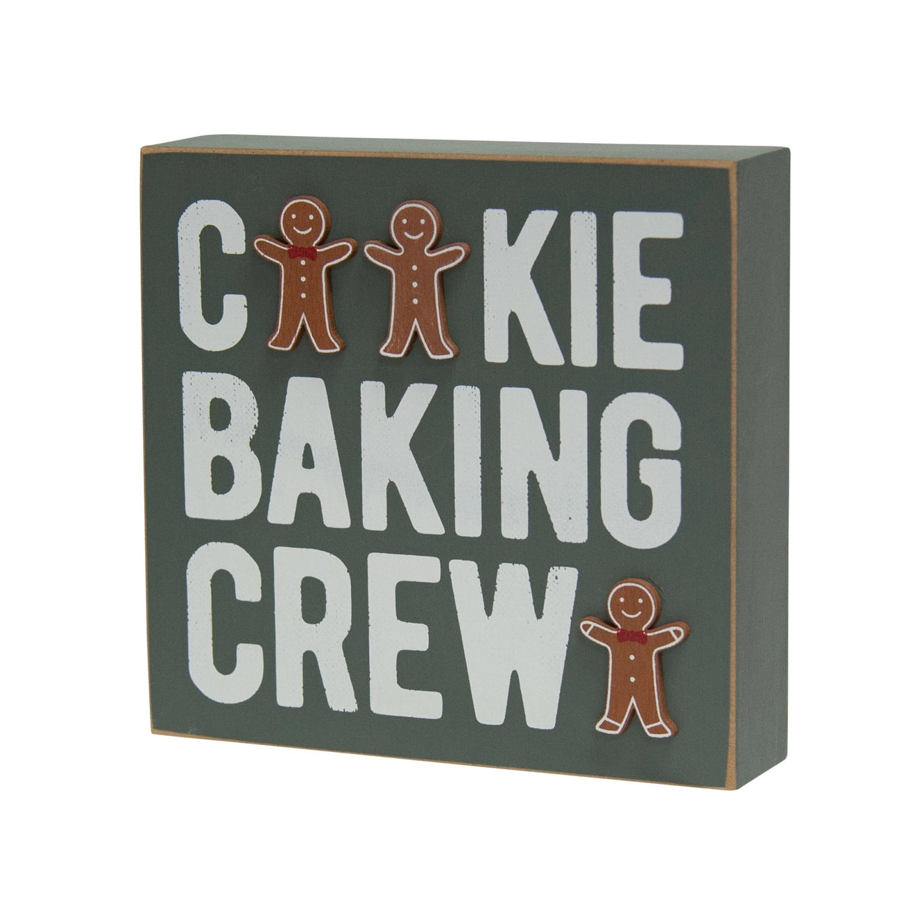 Green Cookie Baking Crew Box Sign & Gingerbread Man Set of 2