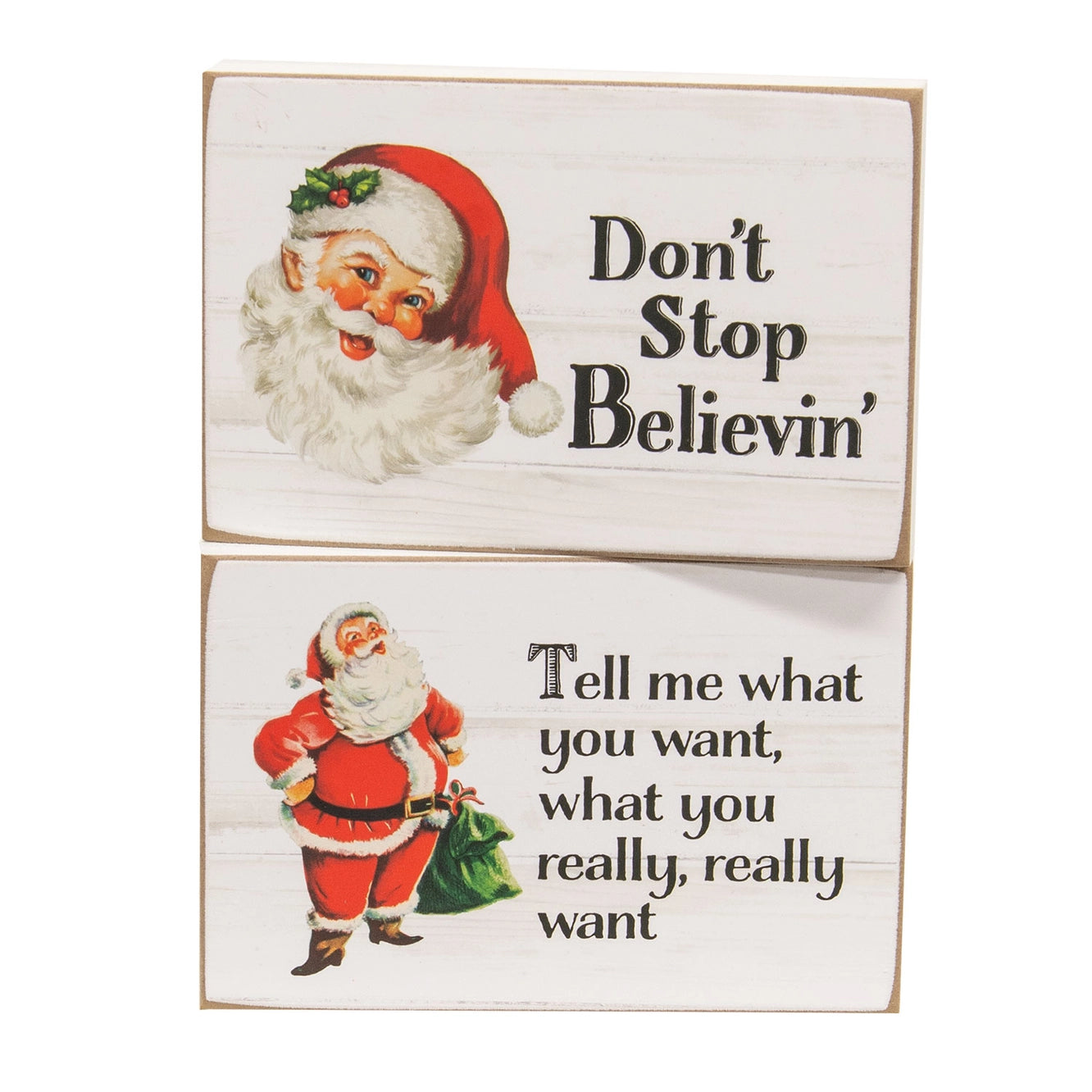 Vintage Santa Block Sign Assorted