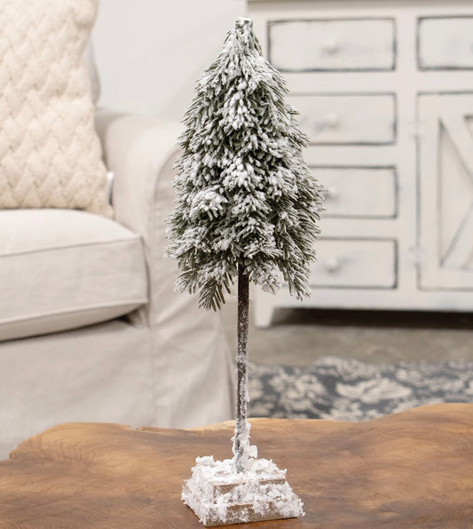 Snowy Pine Tree On Base 40cm