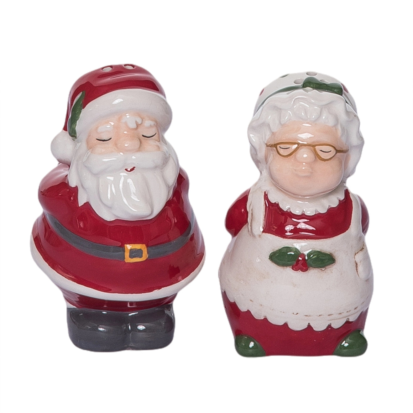 Kissing Mr & Mrs Claus Salt & Pepper Shaker Set