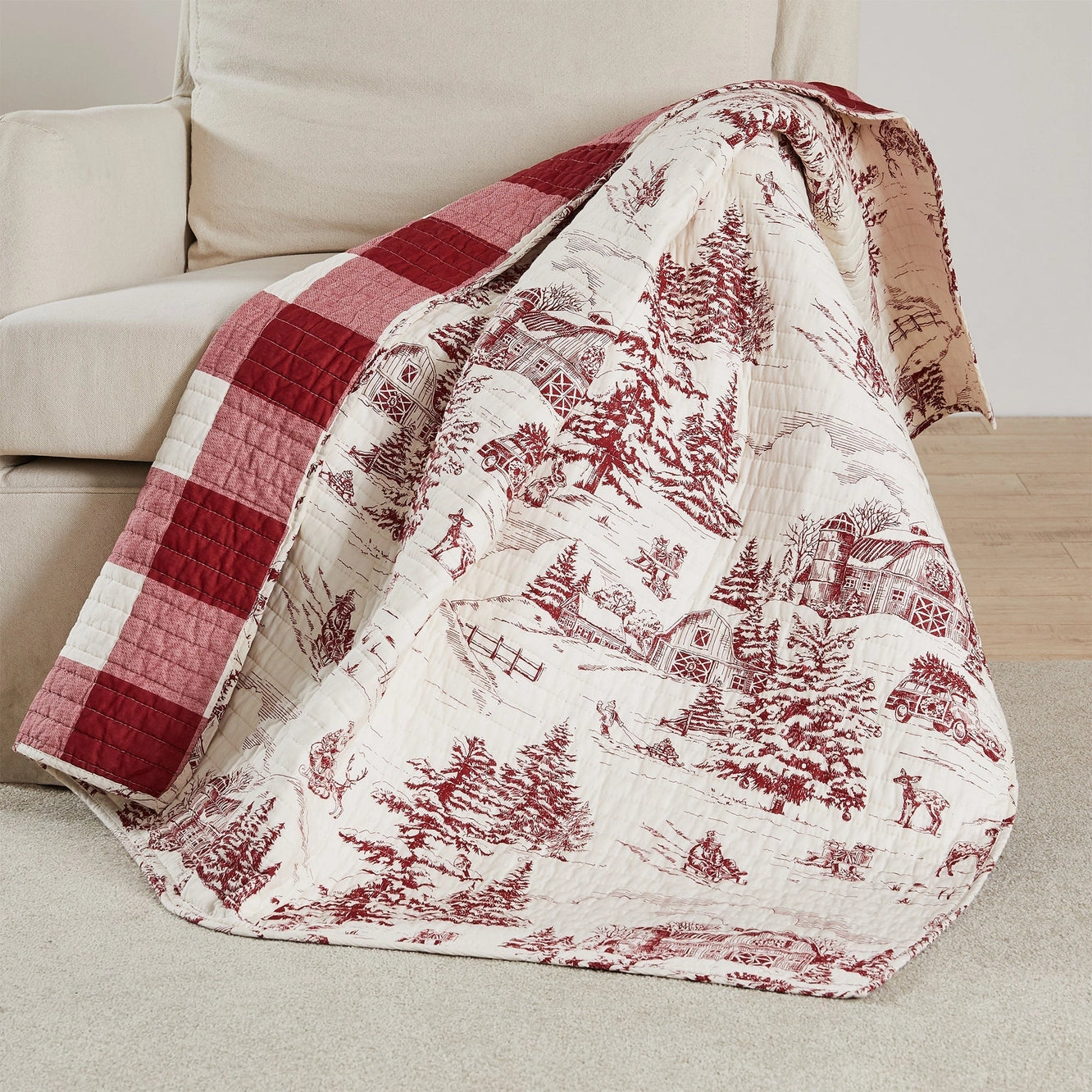 Winter Sleigh Ride Quilted Throw