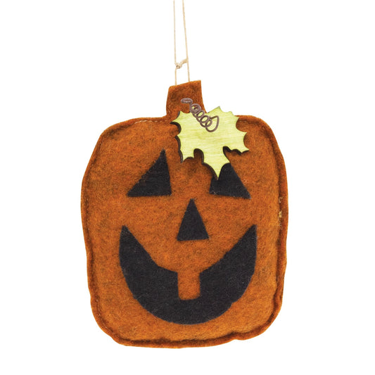 Felt Pumpkin Face Hanging Ornament