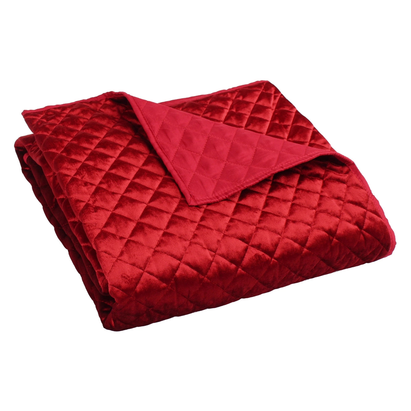 Christmas Red Velvet Quilted Throw