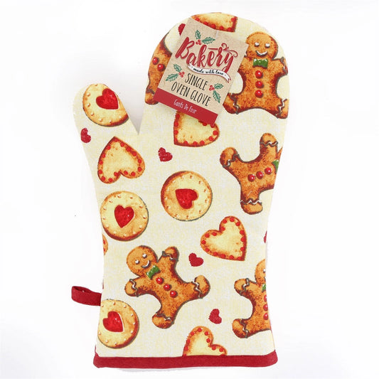 Mrs Claus Single Gingerbread Cookie Oven Mitt