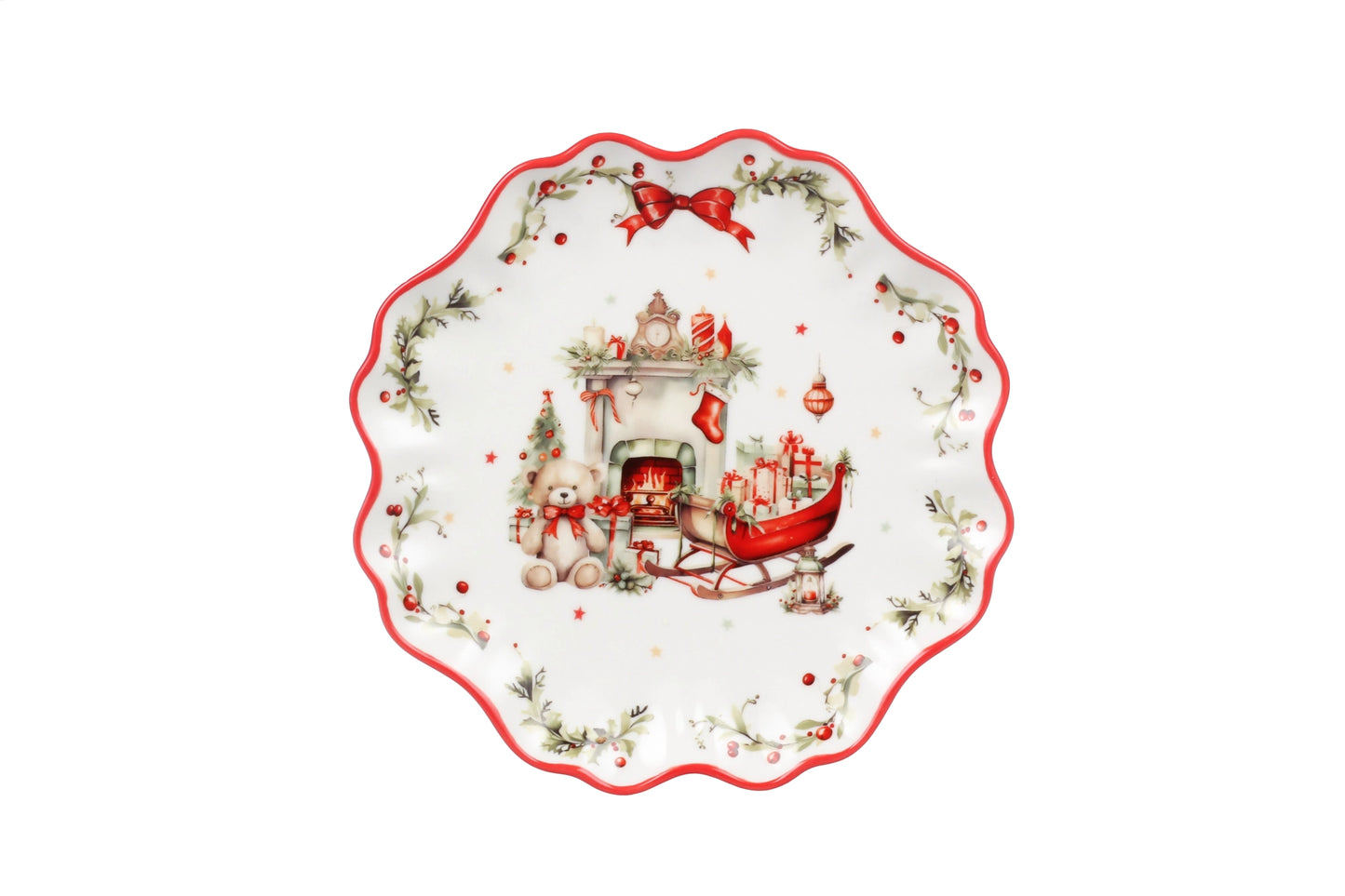 Vintage Christmas Plate with Bear