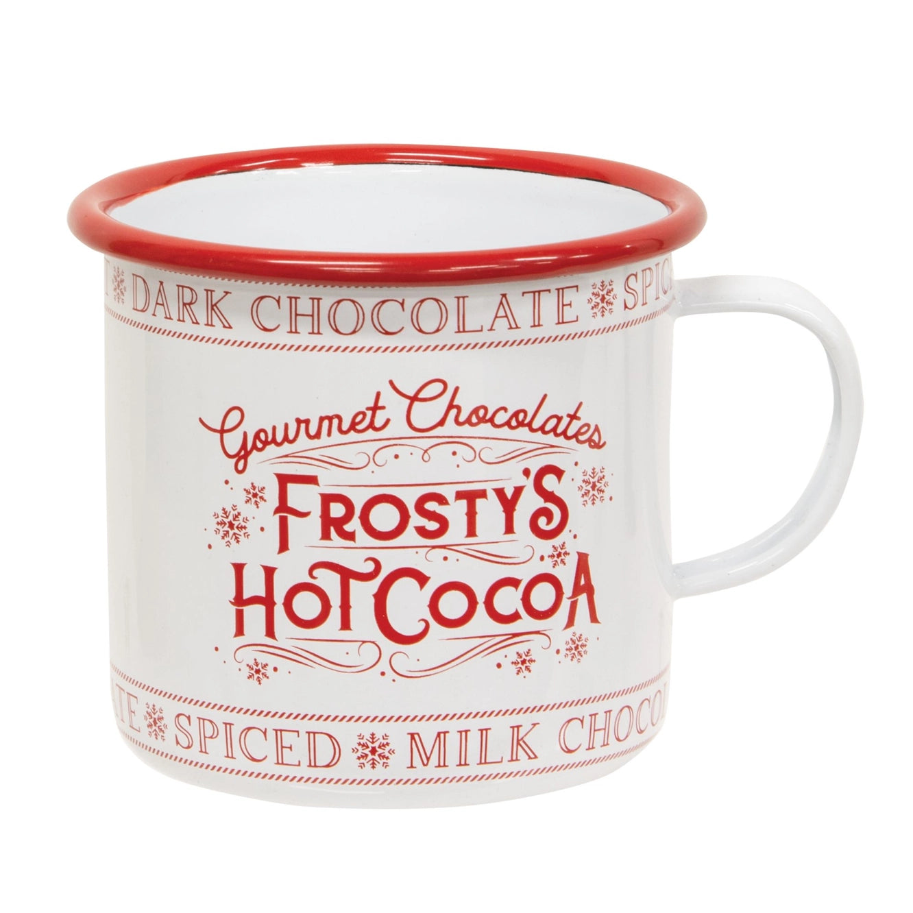 Frosty's Hot Cocoa Enamel Mug