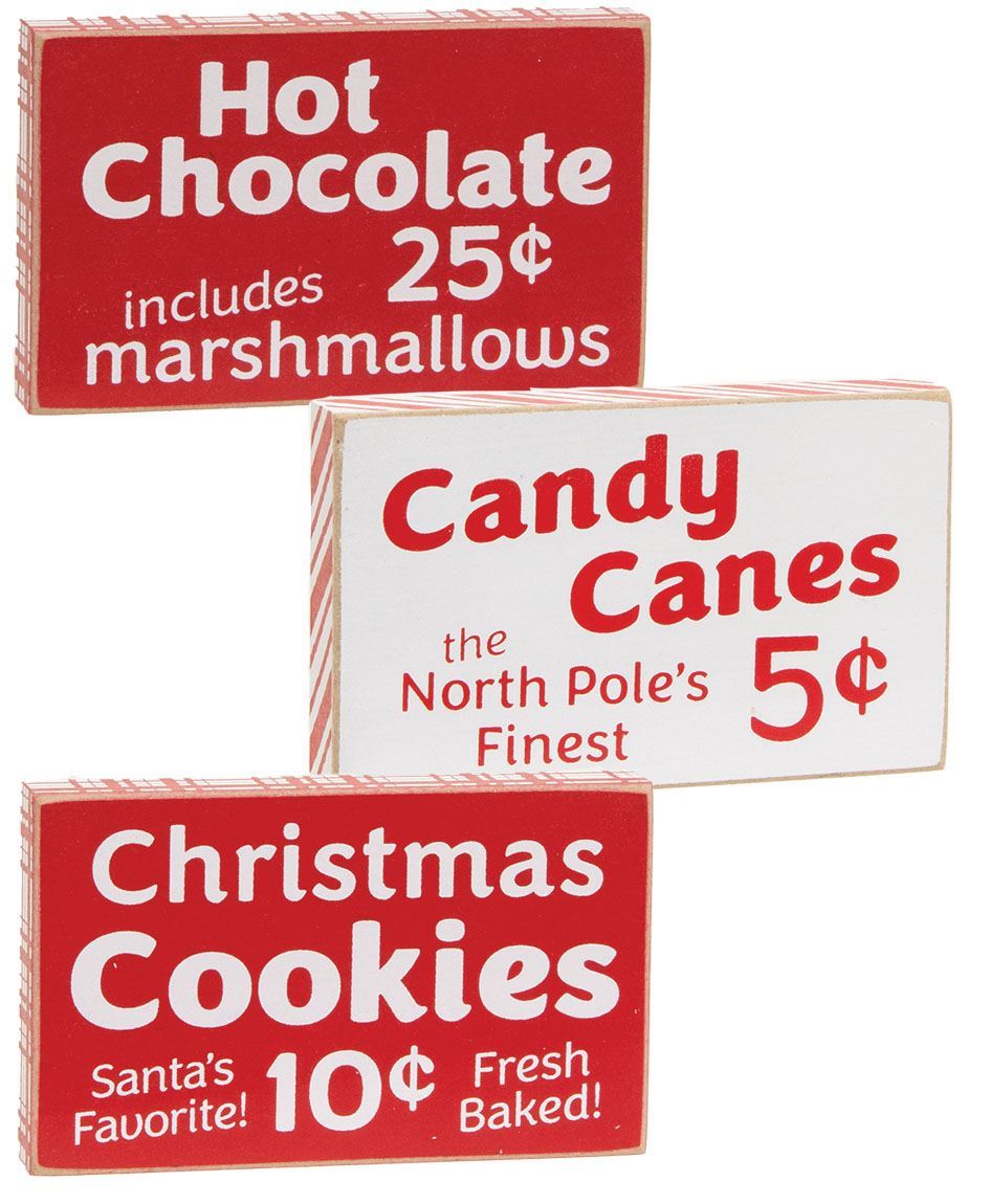 Candy Canes, Hot Chocolate or Cookies Block Assorted