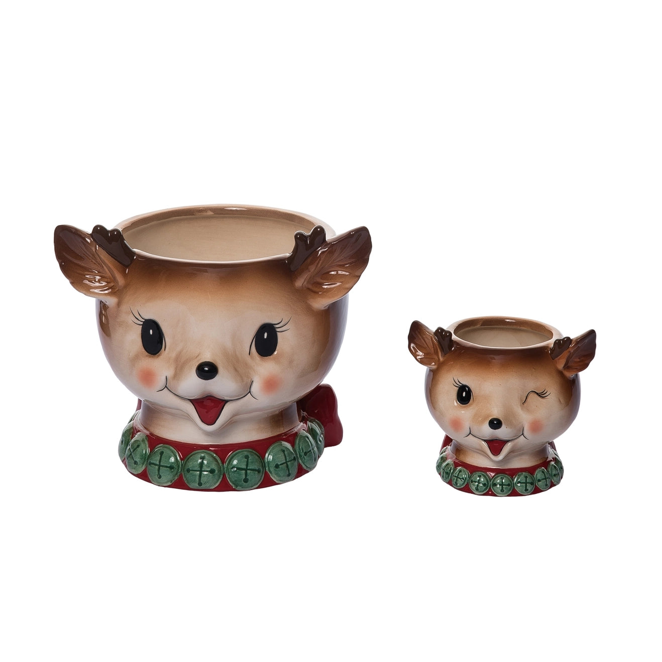 Vintage Reindeer Snack Bowl Set of 2