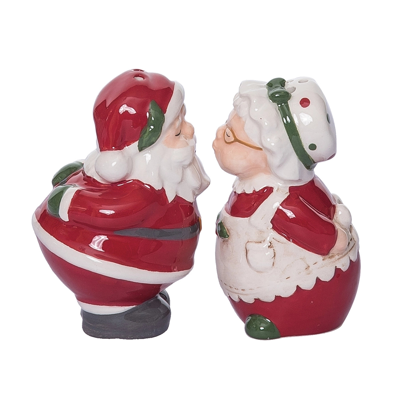 Kissing Mr & Mrs Claus Salt & Pepper Shaker Set