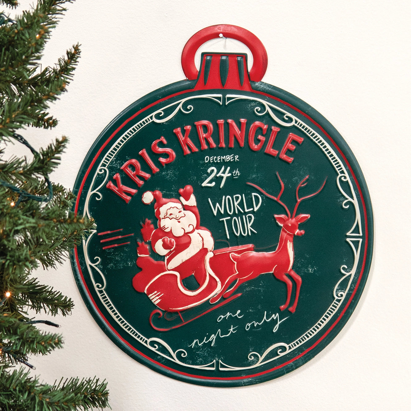 Kris Kringle World Tour Metal Sign