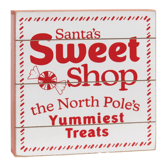 Santa's Sweet Shop Wooden Pallet Box Sign