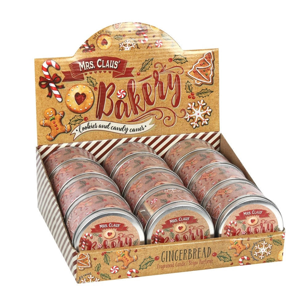 Mrs Claus Gingerbread Bakery Candle Tin