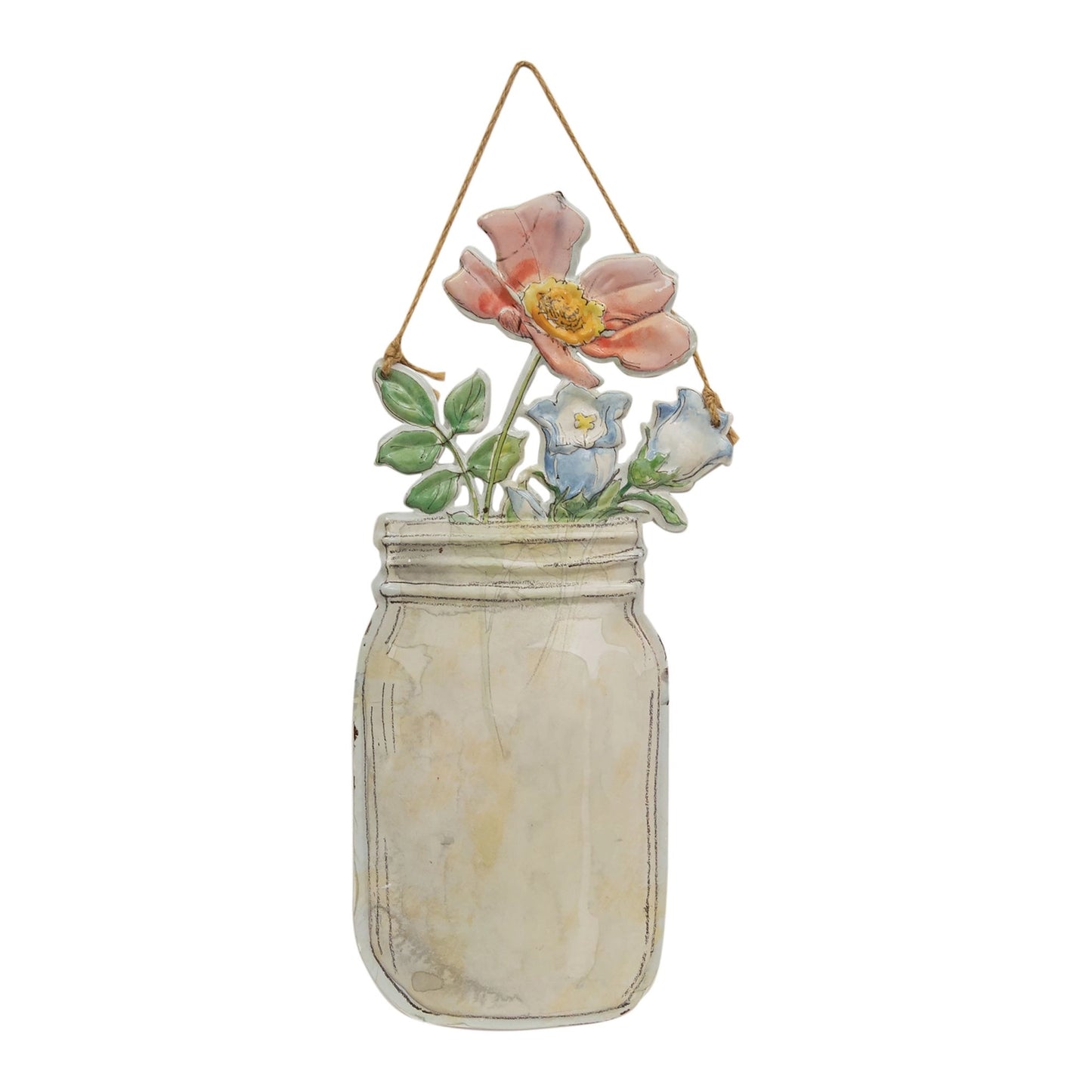 Floral Jar Metal Hanging Sign