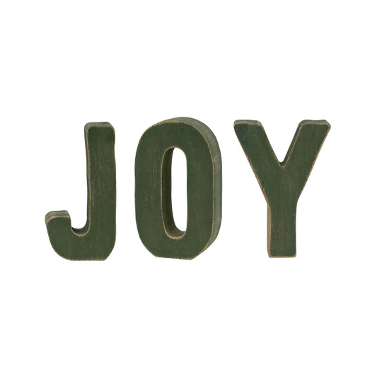 Green Wooden JOY Letters