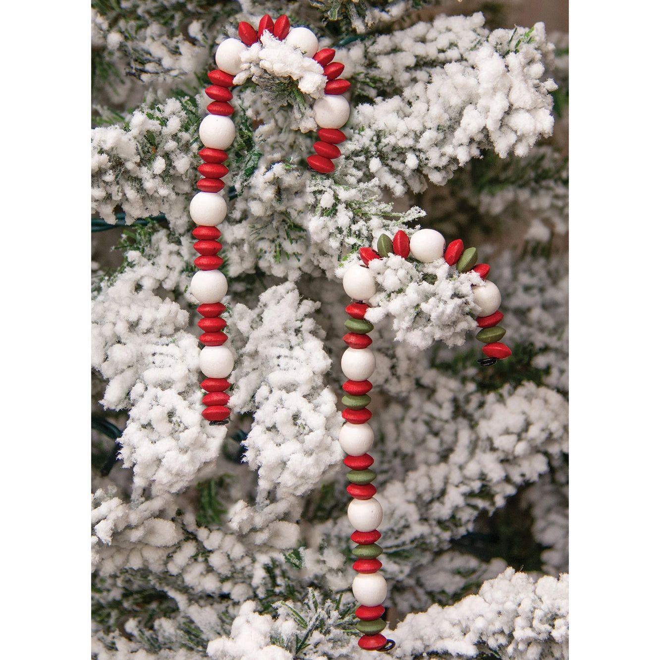 Wood Beaded Candy Canes Assorted