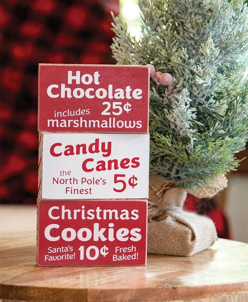 Candy Canes, Hot Chocolate or Cookies Block Assorted