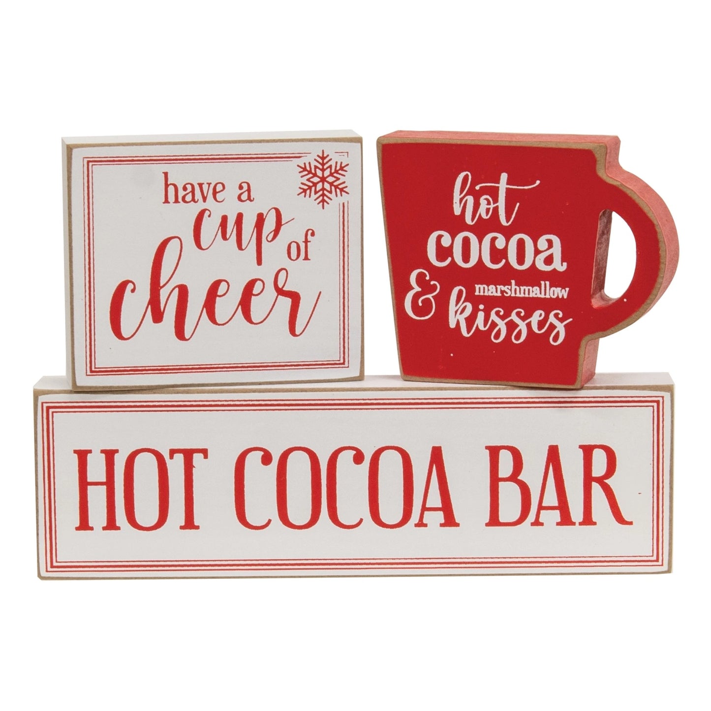 Hot Cocoa Bar Block Set of 3