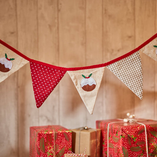 Plum Pudding Fabric Bunting