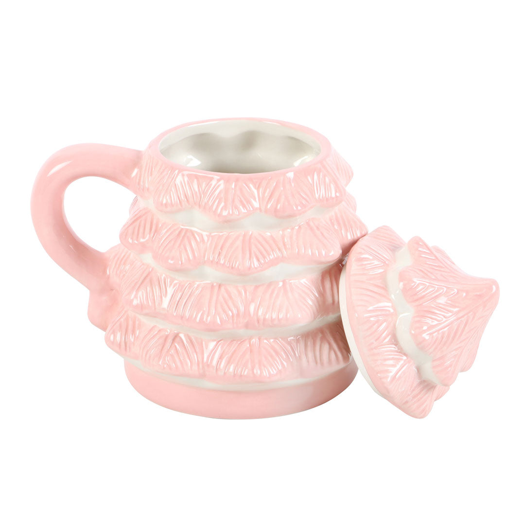 Pink Christmas Tree Mug with Lid