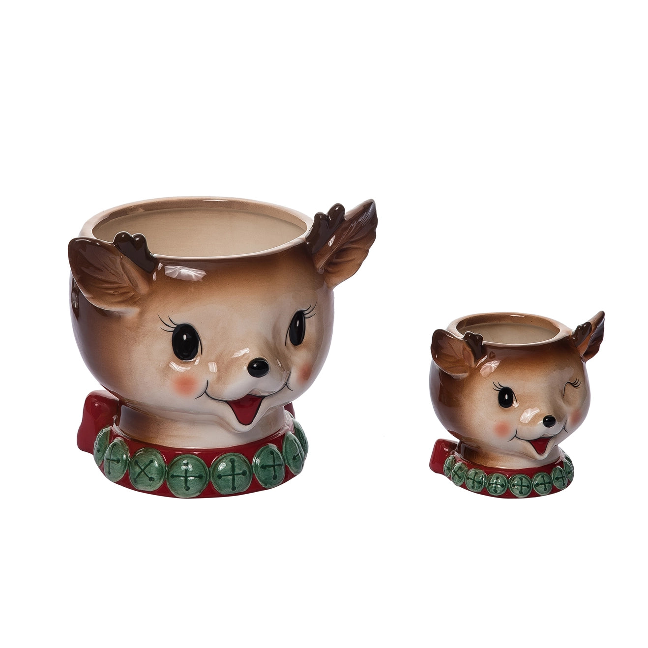 Vintage Reindeer Snack Bowl Set of 2