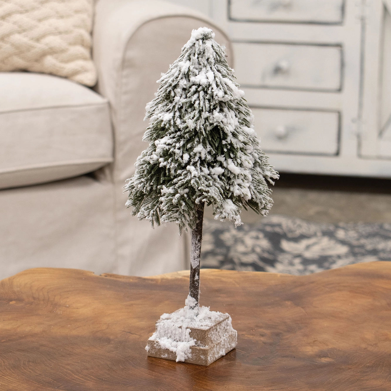 Snowy Pine Tree On Base 30cm