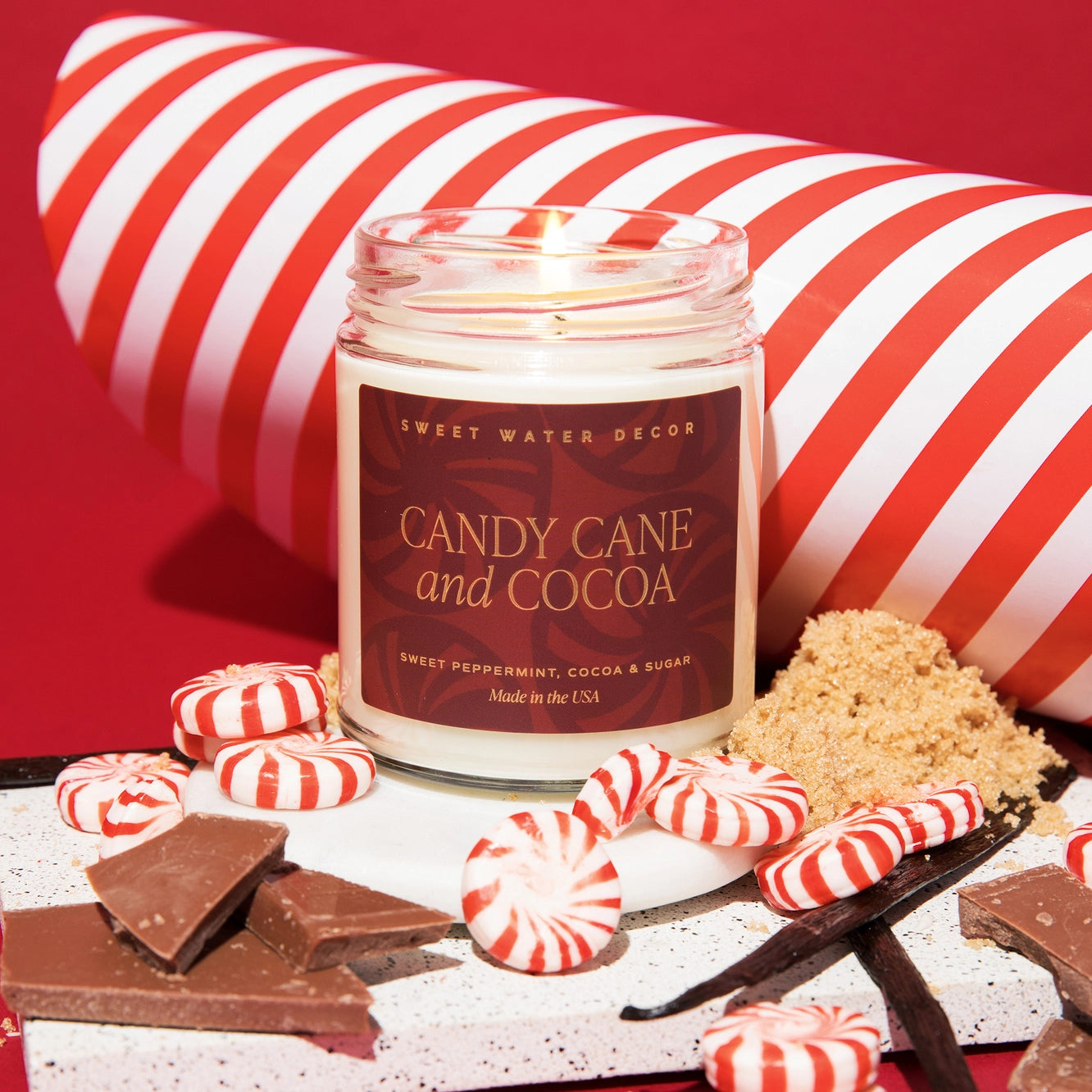 Candy Cane & Cocoa Soy Christmas Candle