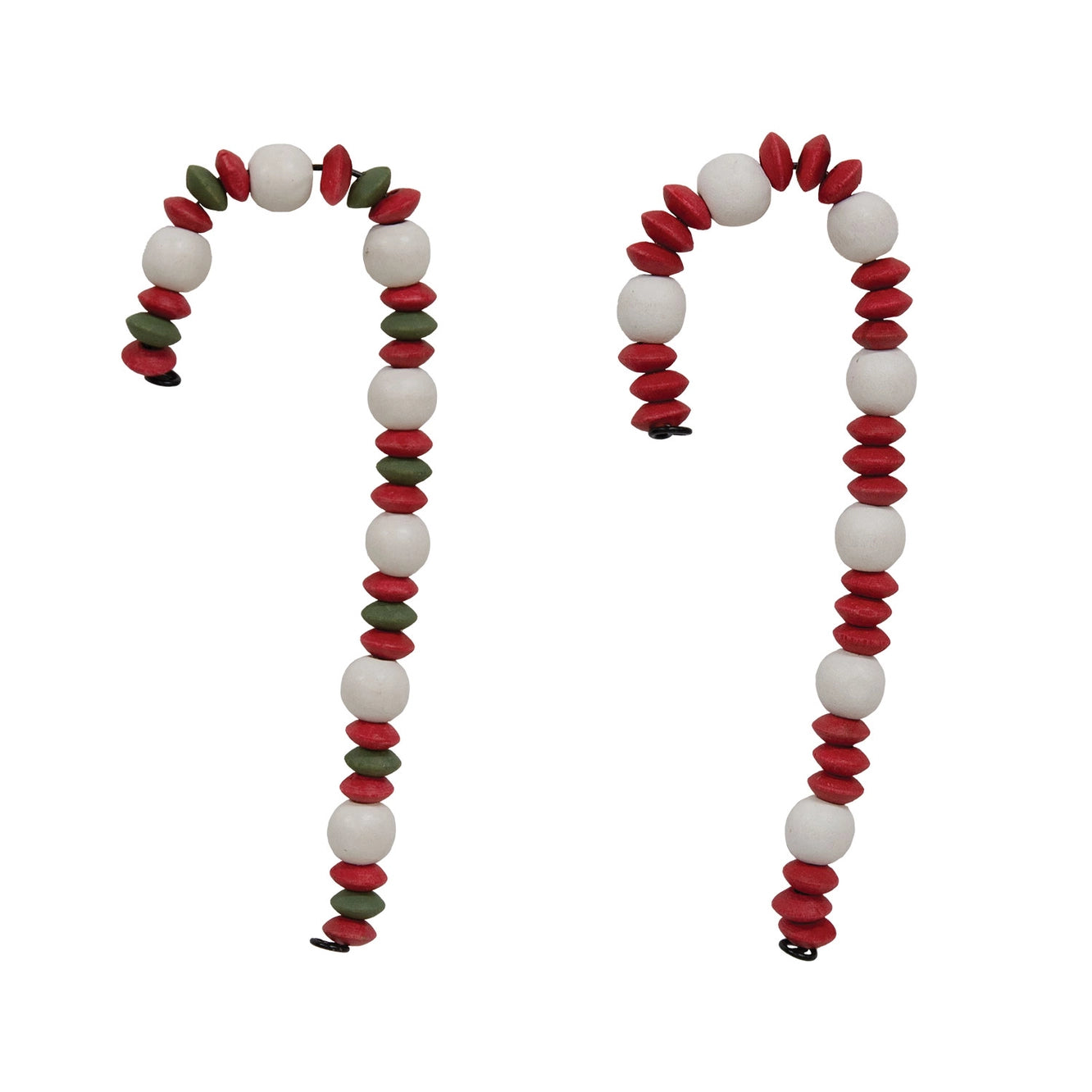 Wood Beaded Candy Canes Assorted