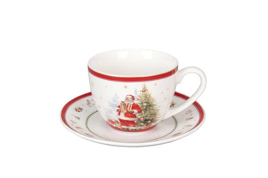 Happy Santa with Cup & Saucer