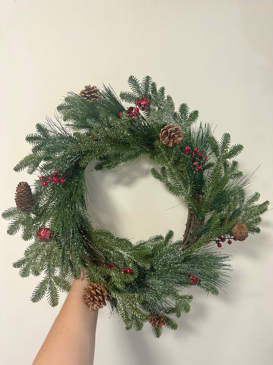 Red Berry Pinecone Wreath