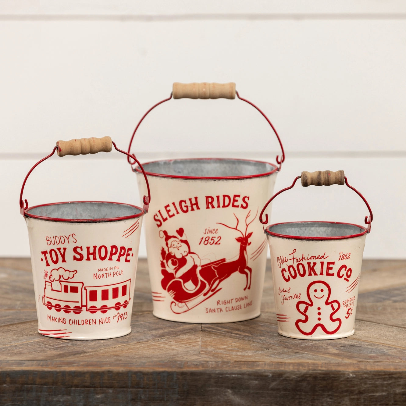 Sleigh Rides Bucket Set of 3