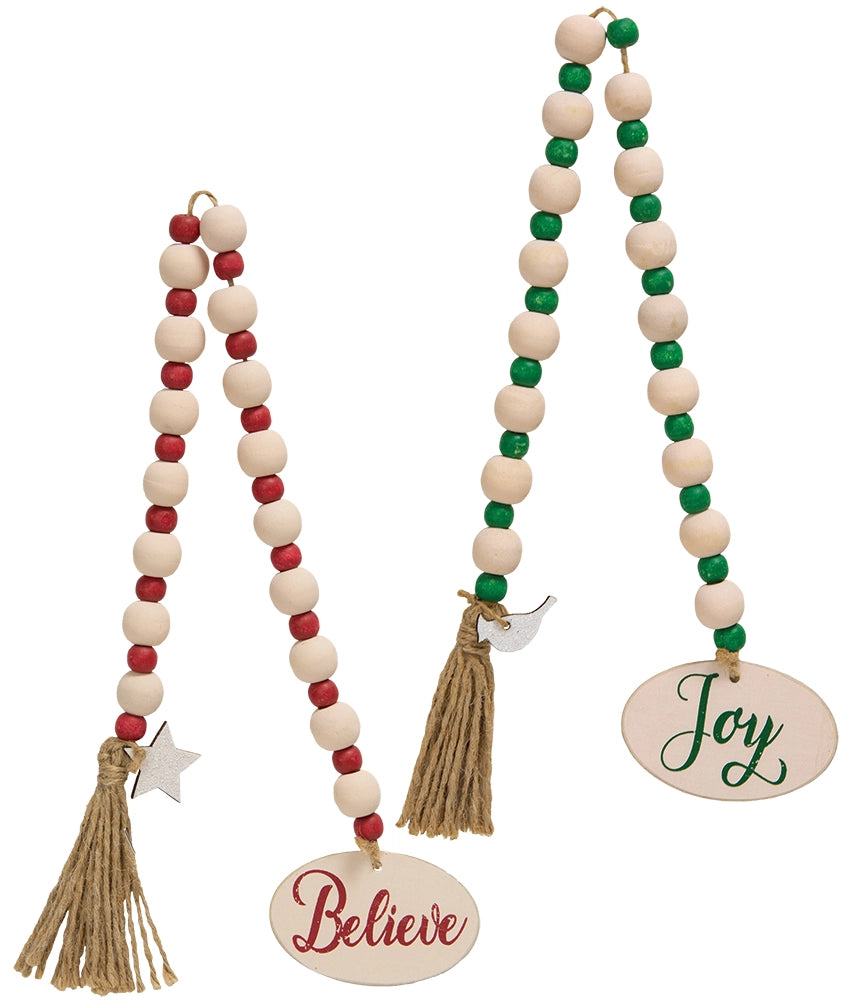 Believe or Joy Beaded Garland Assorted