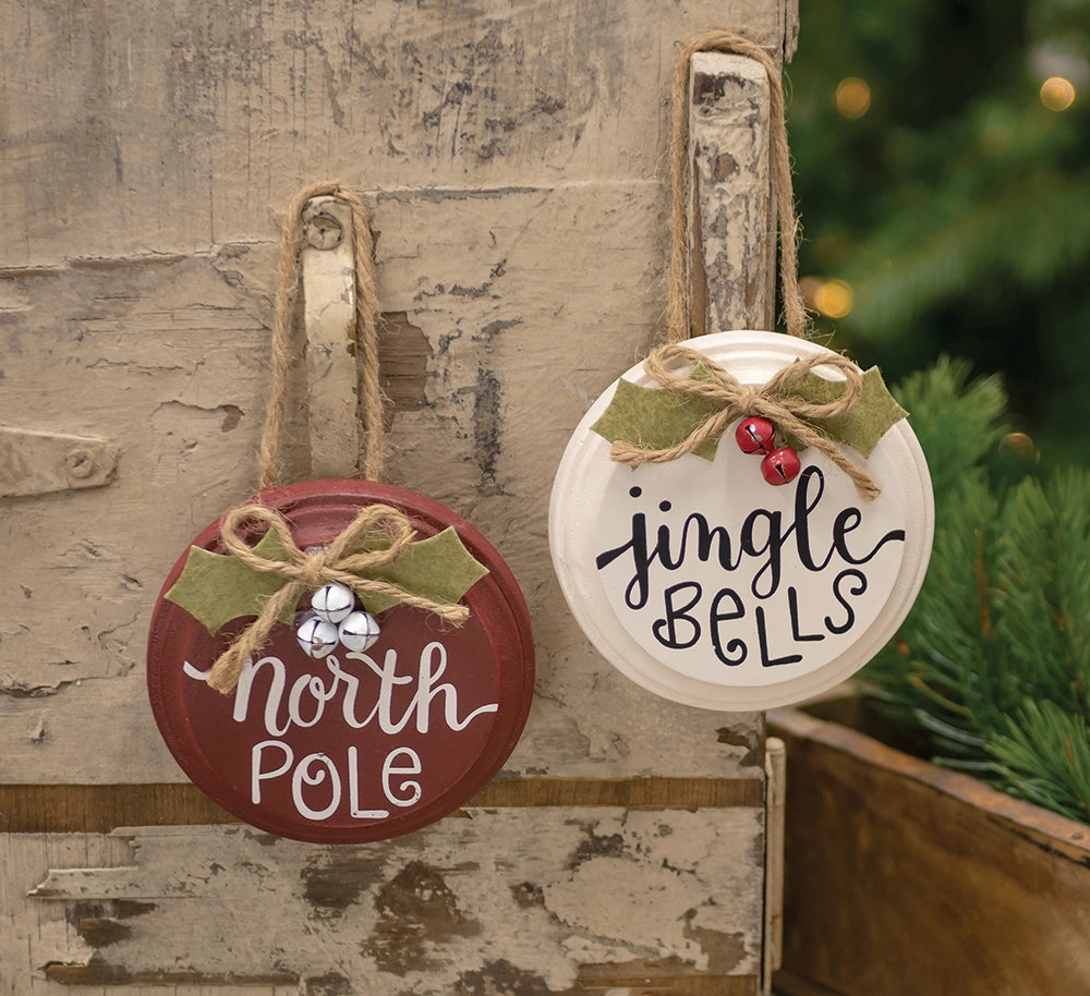 North Pole & Jingle Bell ornaments Assorted