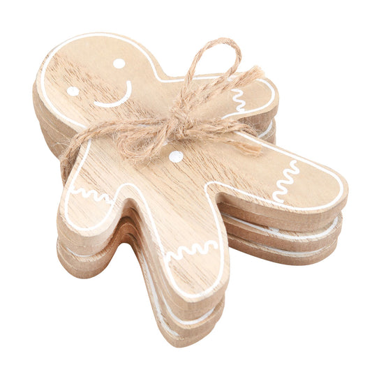 Wooden Gingerbread Man Coaster Set of 4