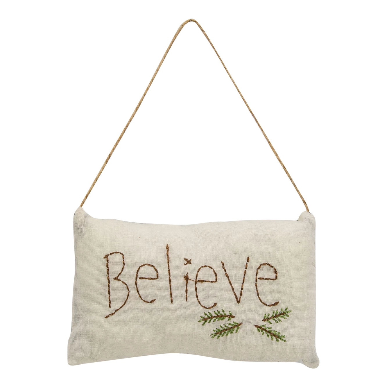 Believe Fabric Pillow Hanging