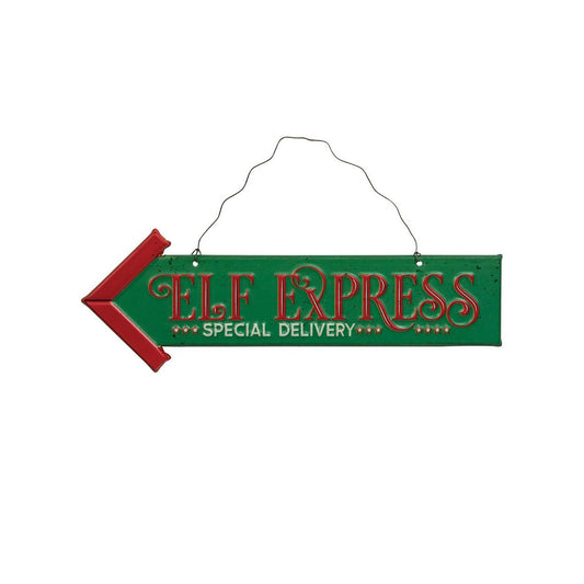 Elf Express Metal Hanging Sign