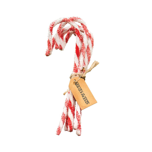 Sparkle Chenille Candy Canes set of 6