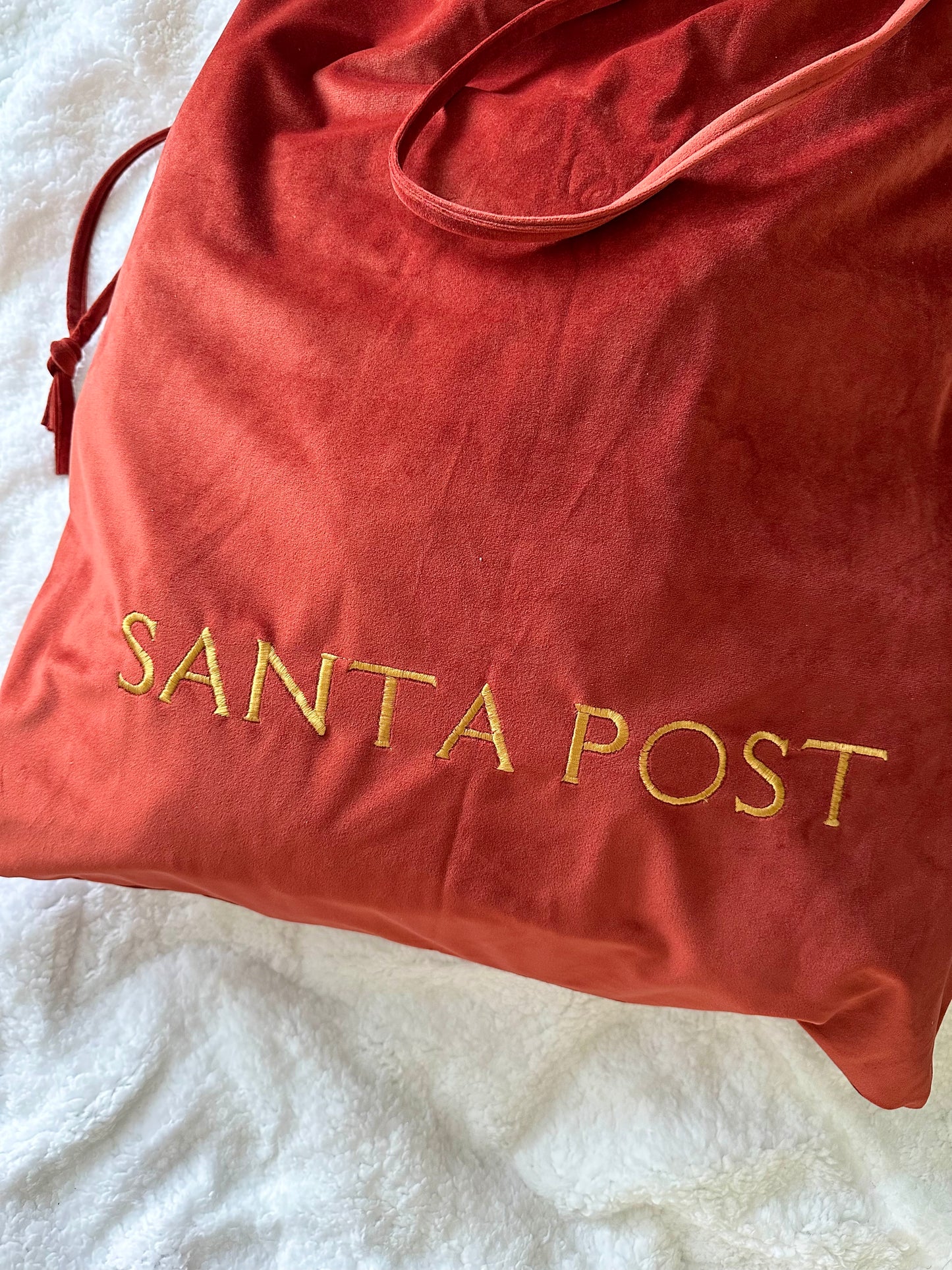 Red "SANTA POST" Luxury Velvet Santa Sack