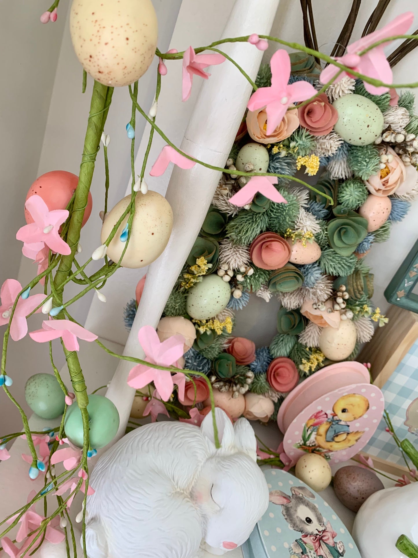 Pink Floral Egg Garland