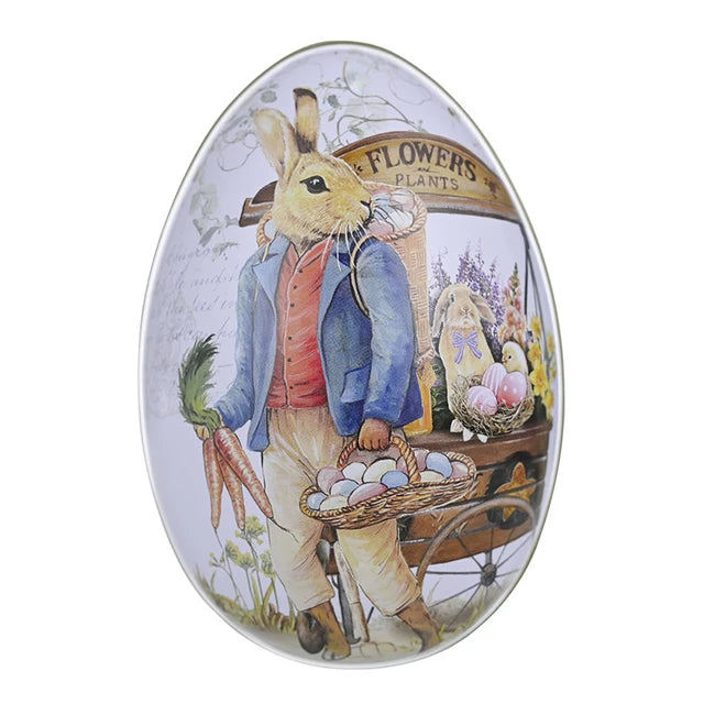 Small Egg Shape Easter Tin (blue)