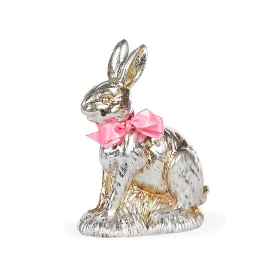 Metalic Silver Sitting Bunny