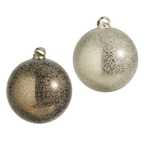 Natural Noel Grey Textured Ball Hanging Assorted