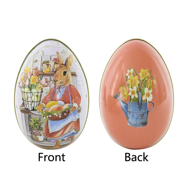 Small Egg Shape Easter Tin (orange)