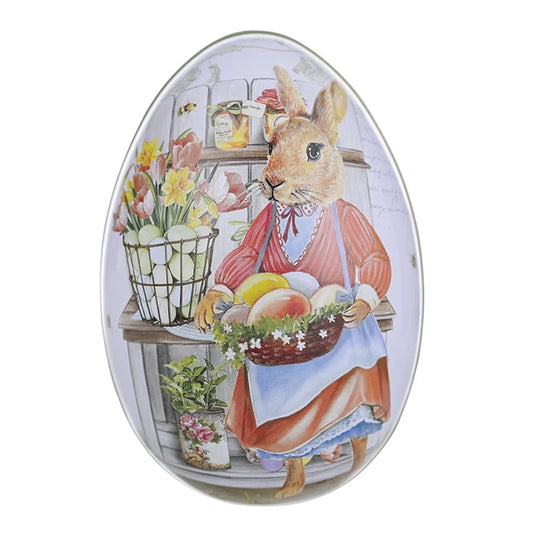 Small Egg Shape Easter Tin (orange)