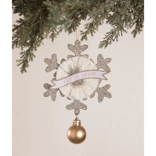 Glittered Snowflake and Bauble Ornament