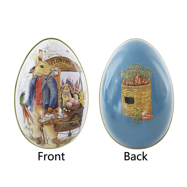 Small Egg Shape Easter Tin (blue)