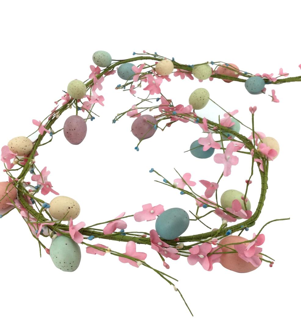 Pink Floral Egg Garland