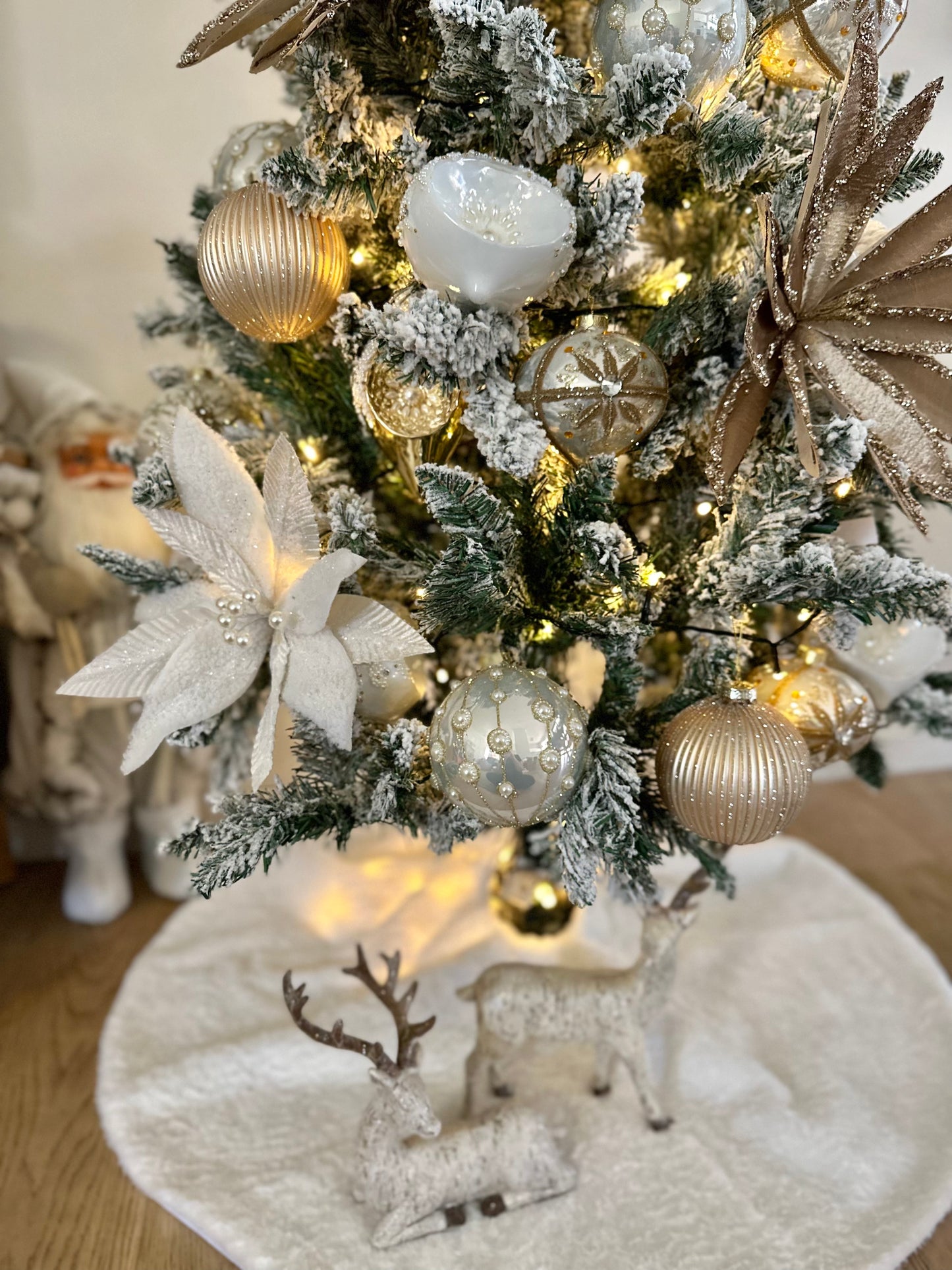 Ivory Poinsettia with Pearls