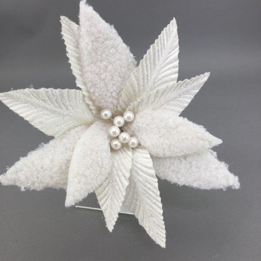 Ivory Poinsettia with Pearls