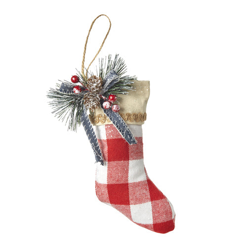 Heartfelt Holiday Red & White Plaid Stocking Hanging